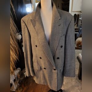 jf j.ferrar Black and White Houndstooth Blazer